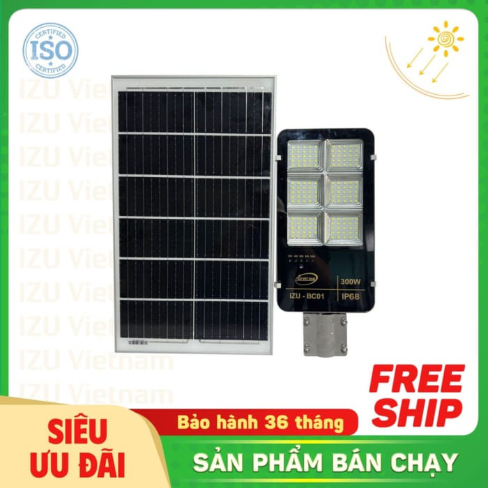 Đèn bàn chải năng lượng mặt trời 300W IZU BC300W