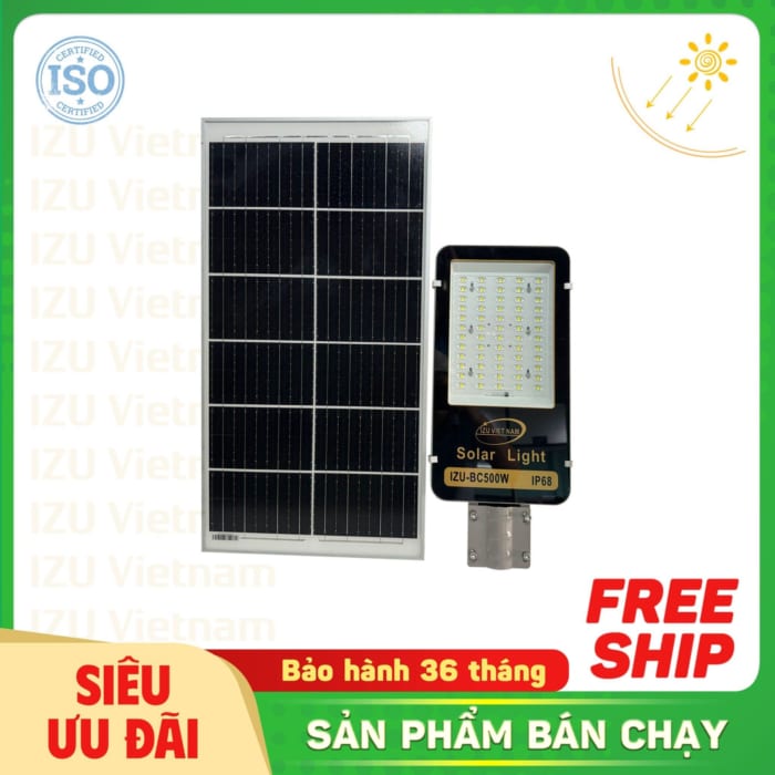 Đèn bàn chải năng lượng mặt trời 500W - [IZU-BC500W]